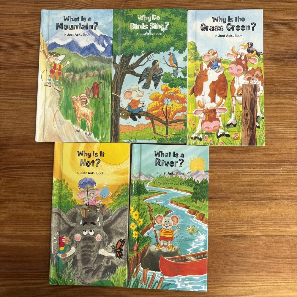 1980s Weekly Reader Just Ask Elementary Science Hardcover Books Lot of 5